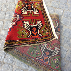 手織りトルコ絨毯 92x51cm ヴィンテージ ラグ 6枚目の画像