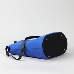 【TANK】２WAY　北欧×富士金梅　ブルー・帆布ショルダーバッグ 10枚目の画像