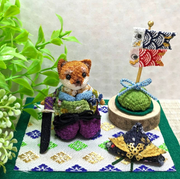 柴犬の五月人形 ちりめん細工端午の節句こどもの日飾り 柴犬 現品限り