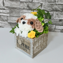 フラワーペット【シーズー】プリザーブドフラワー 花 犬 ペット 母の日 お供え 誕生日 プレゼント カーネーション 4枚目の画像