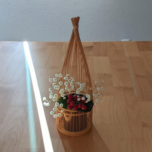 値下げ‼️竹製花器螺鈿細工 値下げ‼️竹製花器螺鈿細工