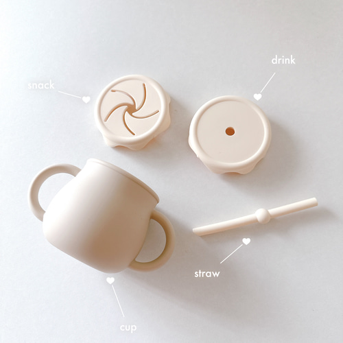 3way buycolor Cafe cup スナックカップ おやつケース ストローマグ 歯