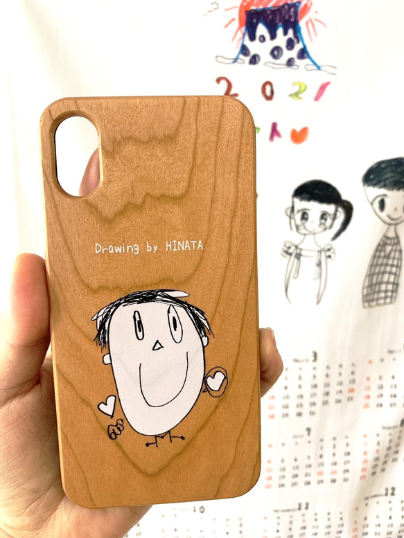 母の日・おすすめギフト◆人気プレゼント◆こどもの絵で作る・【ウッドiphoneケース】 5枚目の画像