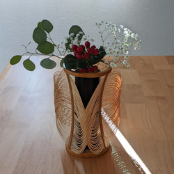 花器　竹細工　華道　茶道　オブジェ　置物　インテリア　工芸品　美術品　A1572 Amazon.co.jp: Warayumi 竹 造花 花器 花瓶 竹器 竹生け花 竹