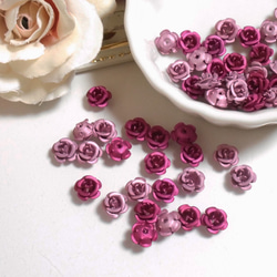 6㎜マットアルミ薔薇　花びら5枚　ピンク2色30個（164）※2023年12月よりカラー変更 1枚目の画像