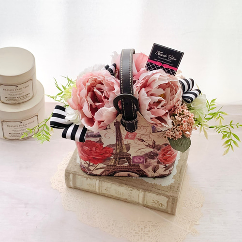 母の日フラワー ギフト 芍薬 フラワーアレンジメント 造花 アーティ