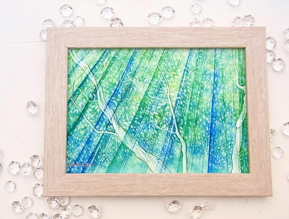 【納期二週間】シフォン水彩ストール～雨の木～ 10枚目の画像