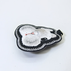 ふんわりうさぎ刺繡（ネザーランドドワーフ・グレー）バッグチャーム 4枚目の画像