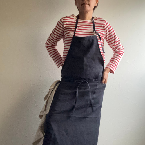 リネンシンプルエプロン 7色 newｶﾗｰ✨ エプロン K.K.P 通販 1158134