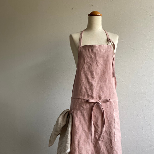 リネンシンプルエプロン 7色 newｶﾗｰ✨ エプロン K.K.P 通販 1158134