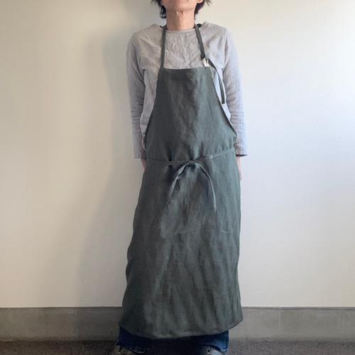 リネンシンプルエプロン 7色 newｶﾗｰ✨ エプロン K.K.P 通販 1158134