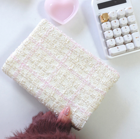 ツイード♡バインダーカバー A6 韓国 saving 貯金 ブックカバー ブック