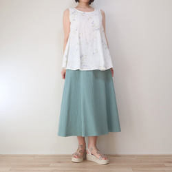 二重折りシワ加工コットン　シンプルなＡラインスカート（フリー／全８色） 5枚目の画像