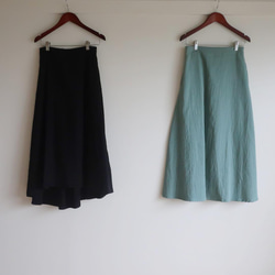 二重折りシワ加工コットン　シンプルなＡラインスカート（フリー／全８色） 12枚目の画像