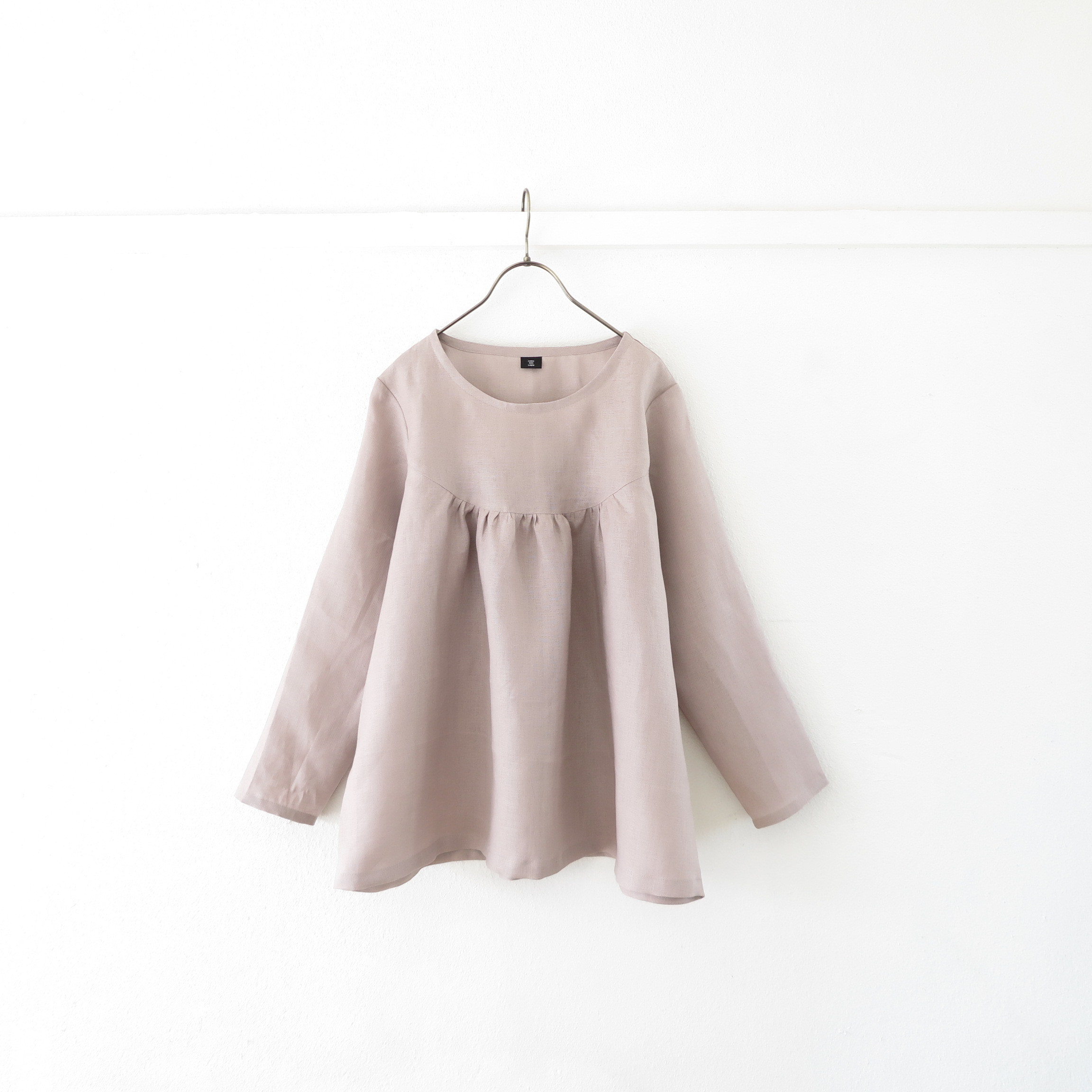 リネン / 選べる16色 / SS~10L / ヨーク切替え ギャザー ブラウス