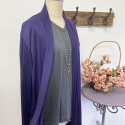 成人開衫❤️和服袖長開衫紫色（尺碼免費L~LL） 第1張的照片