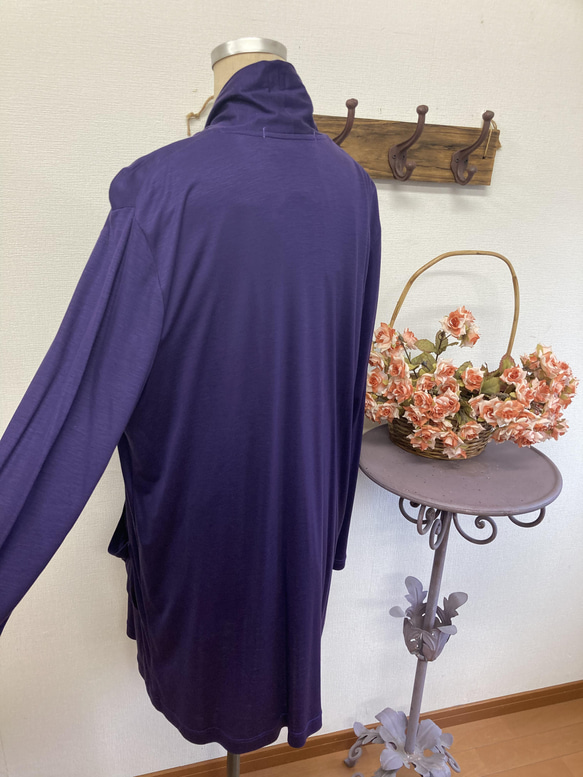 成人開衫❤️和服袖長開衫紫色（尺碼免費L~LL） 第10張的照片