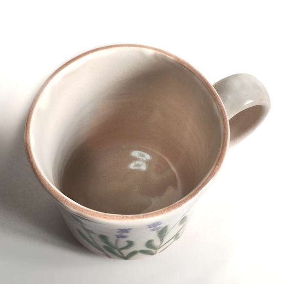 【陶器】ラベンダーのマグカップ 4枚目の画像