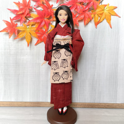 茶屋の看板娘…あかね」28～30cmドール小袖着物 おもちゃ・人形 手縫い