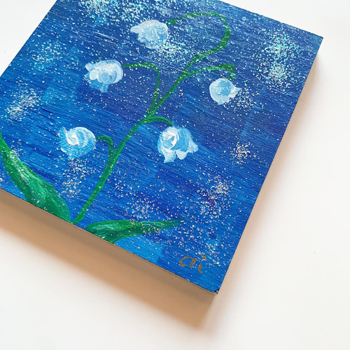 スズラン】絵画/原画 絵 花 フラワー アクリル画 絵画