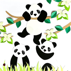 春・夏の壁面飾り《パンダ》 1枚目の画像