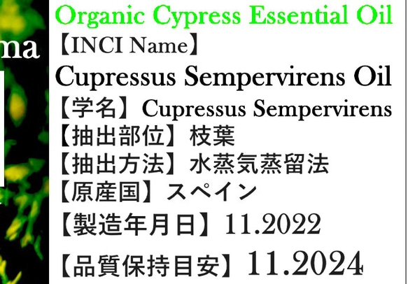 サイプレスリーフ精油10ml 3枚目の画像