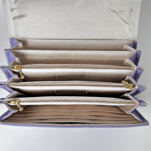 改良型】家計やりくり財布/ラベンダー 長財布 Mimity Handmade