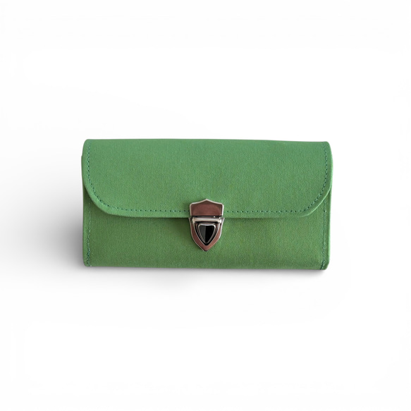 改良型】家計やりくり財布/アップルグリーン 長財布 Mimity Handmade
