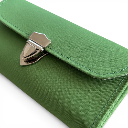 改良型】家計やりくり財布/アップルグリーン 長財布 Mimity Handmade