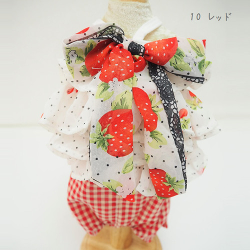 ロンパース フリル カバーオール ドッグウェア リボン つなぎ