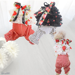 犬服‼︎フルーツ柄肩紐リボンキャミソール レモン☆XS.S.M.DXS.DS.DM