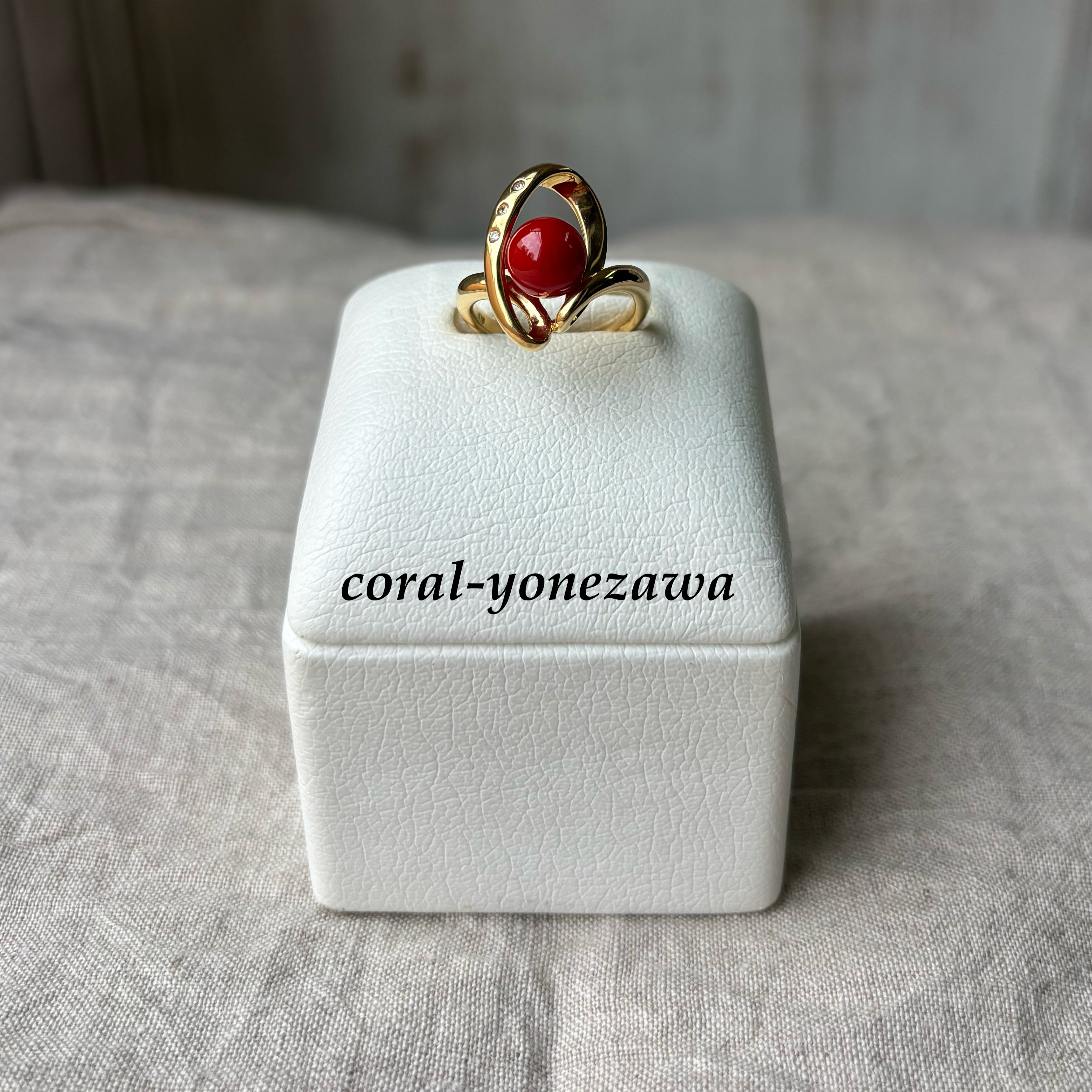 赤珊瑚k18指輪.サイズ12