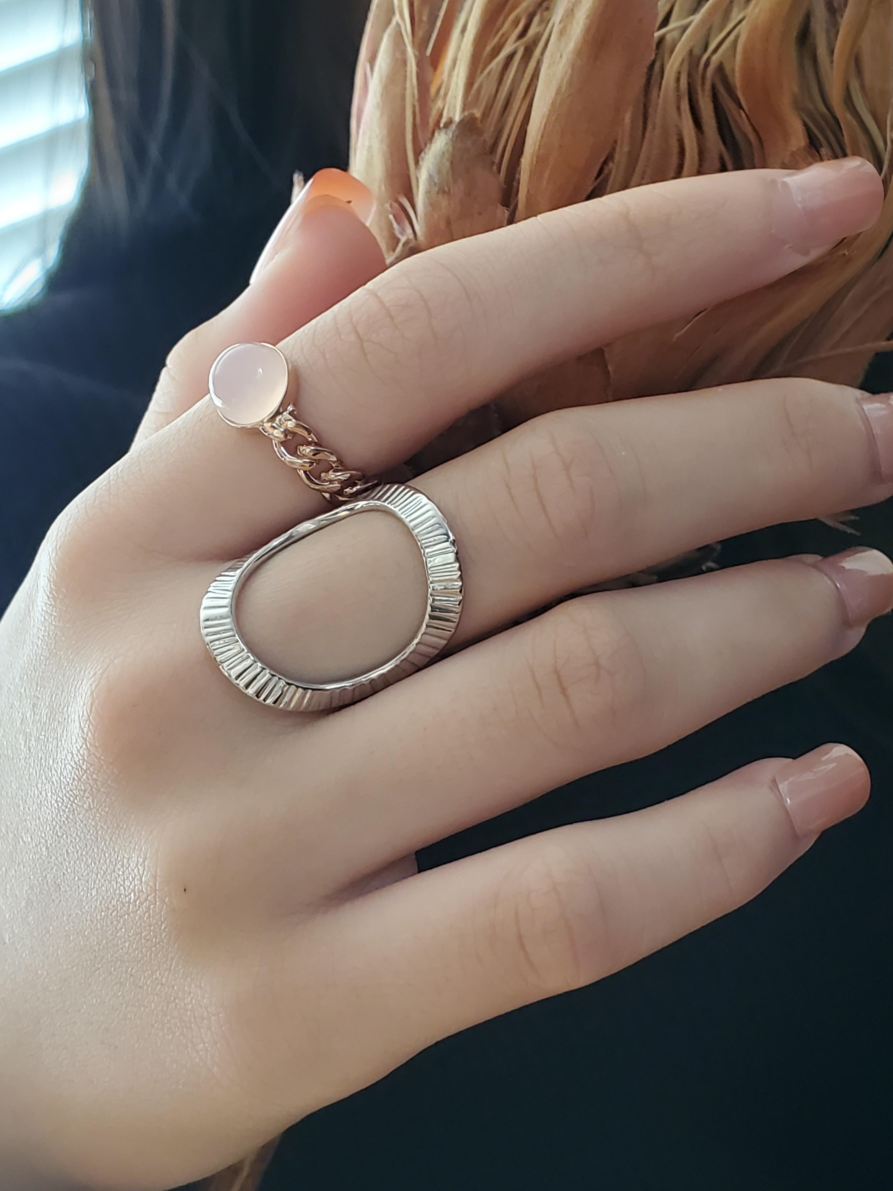 テクスチャーサークルシルバーリング　RS-94 大ぶり　オーバル　存在感抜群