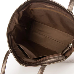 日本製造：A4尺寸拉鍊手提包，青銅色熱縮皮革 第3張的照片