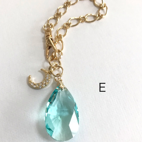 色が選べる♡夢見るしずく＊月/チェーンタイプのバッグチャーム