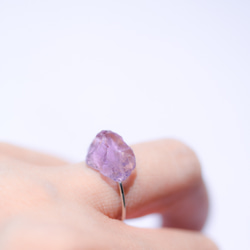 粉紅紫水晶礦物寶石 14kgf/銀 925 戒指戒指 [可用石頭 / 可用金屬配件] 天然石材配件 第8張的照片