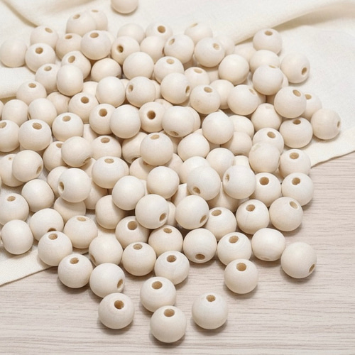 8mm 約50個 ナチュラル ウッドビーズ 丸 穴2-3mm 木目 天然 木製