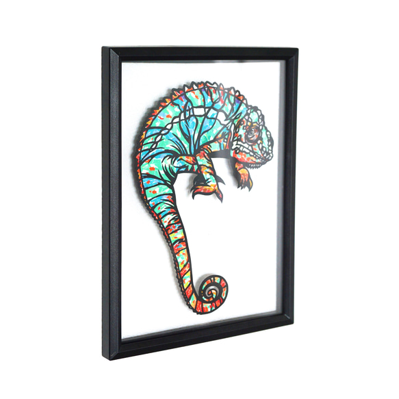 【切り絵×ちぎり絵】原画アート chame-leon -ｶﾒﾚｵﾝ- 切り絵×ちぎり絵 chame leon ｶﾒﾚｵﾝ SDGs