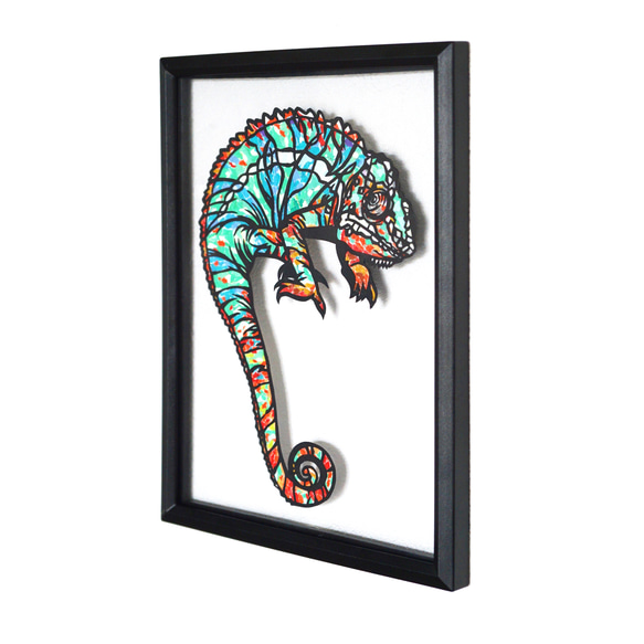 【切り絵×ちぎり絵】原画アート chame-leon -ｶﾒﾚｵﾝ- 切り絵×ちぎり絵 chame leon ｶﾒﾚｵﾝ SDGs