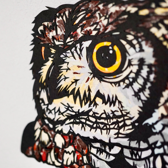 受注生産【切り絵×ちぎり絵】huku-rou -梟- 原画アート 絵画 紙 受注生産【切り絵×ちぎり絵】huku-rou -梟- 原画アート 絵画 紙