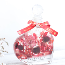 クリスタルハート型ハーバリウム：赤い薔薇orボタニカルピンク～「Thank You」リボンを添えて～母の日・敬老 7枚目の画像