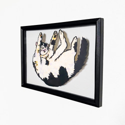 【切り絵×ちぎり絵】ote-age -猫- 原画アート 2枚目の画像
