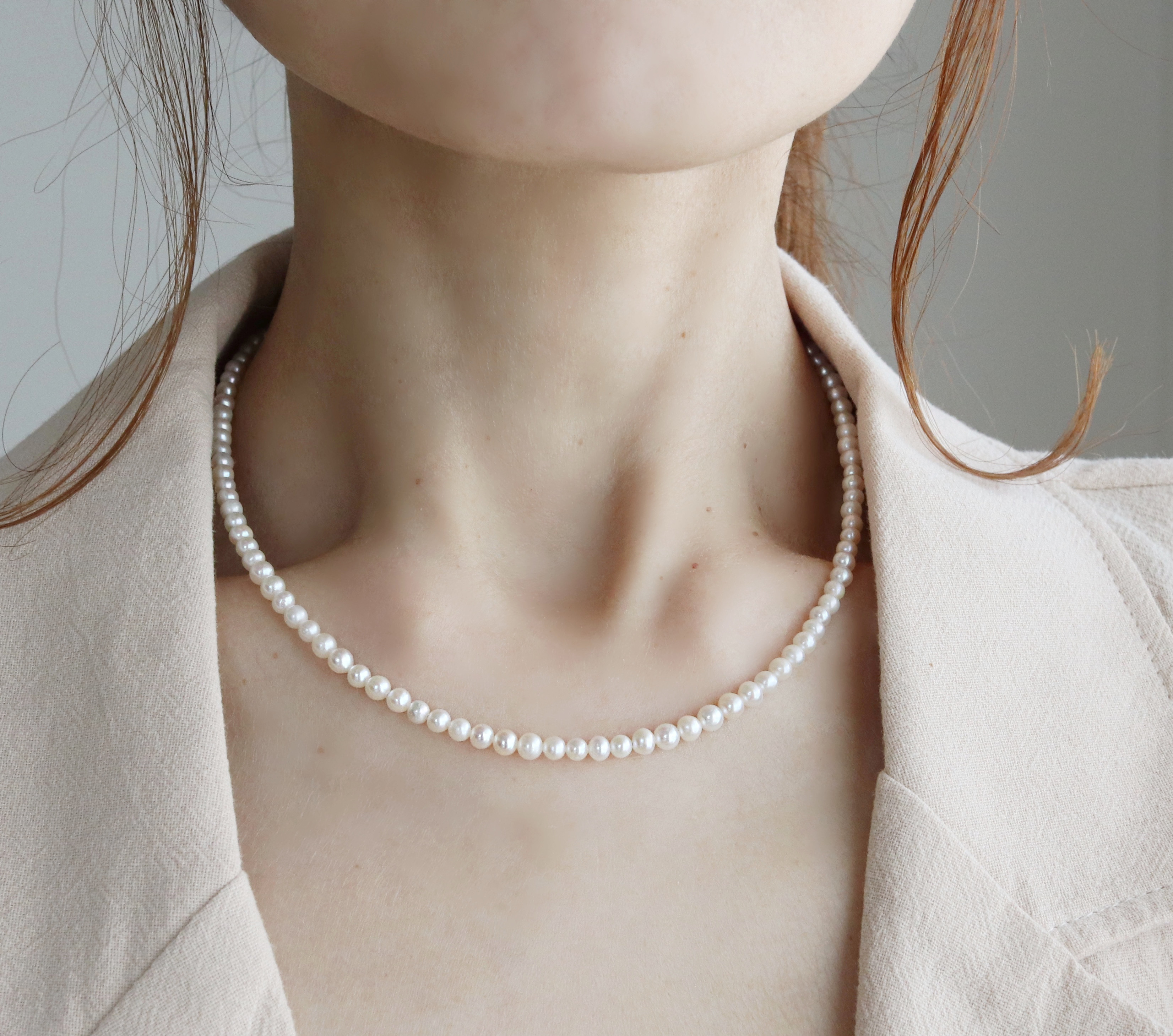 再販＊こなれ感をまとう 小粒淡水パールネックレス