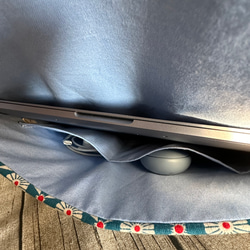 イギリス製のかわいい猫刺繍ラップトップバッグ Switch iPad MacBook 保護ケース 収納バッグ 9枚目の画像