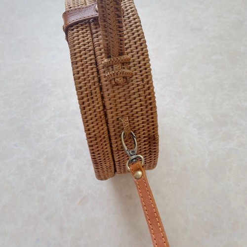 コロンとまんまる大きめ(24cm)☆2WAYショルダーかごバッグ♪ コロンとまんまる大きめサイズ(24cm)☆2WAYショルダーかごバッグ