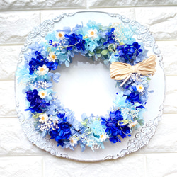 再販 あじさいのナチュラルリース プリザーブドフラワー 誕生日