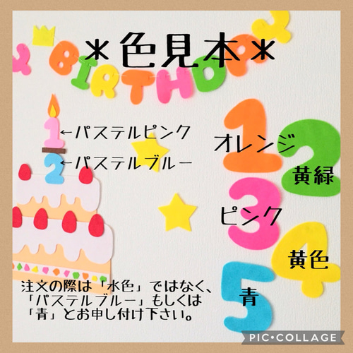 フェルト 大きなケーキ バースデーガーランド 誕生日飾り バースデー