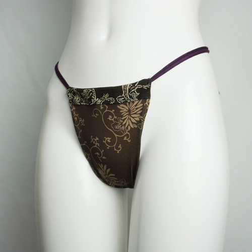 黒猫ふんどし ユニセックス ストレッチ素材3 平面モデル （紐交換