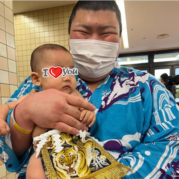 【名入れOK】赤ちゃん化粧まわし「えびすこくん」《龍門を登る鯉》男の子の100日祝い記念撮影衣装 7枚目の画像