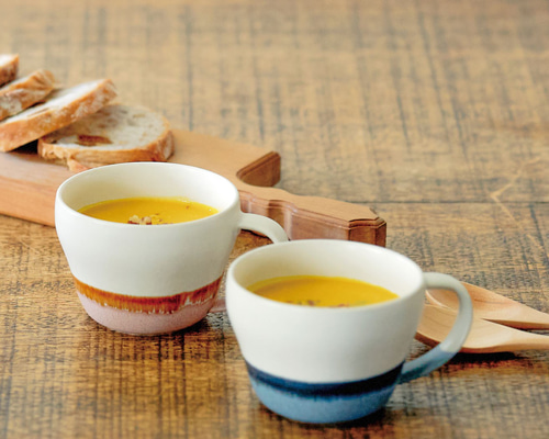 新品 楢岡焼 ペアスープカップ　料亭　レストラン　お祝い　節句 4d86f5910597f4b483040d1bf2456e